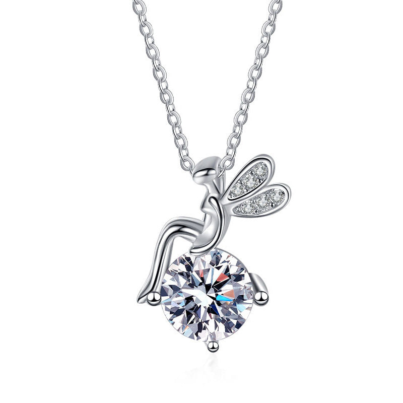 Moissanite Fairy Silver Necklaces