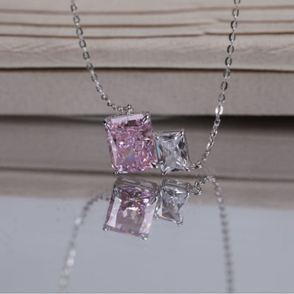 S925 Geometric Ice Cut Zircon Necklace Advanced