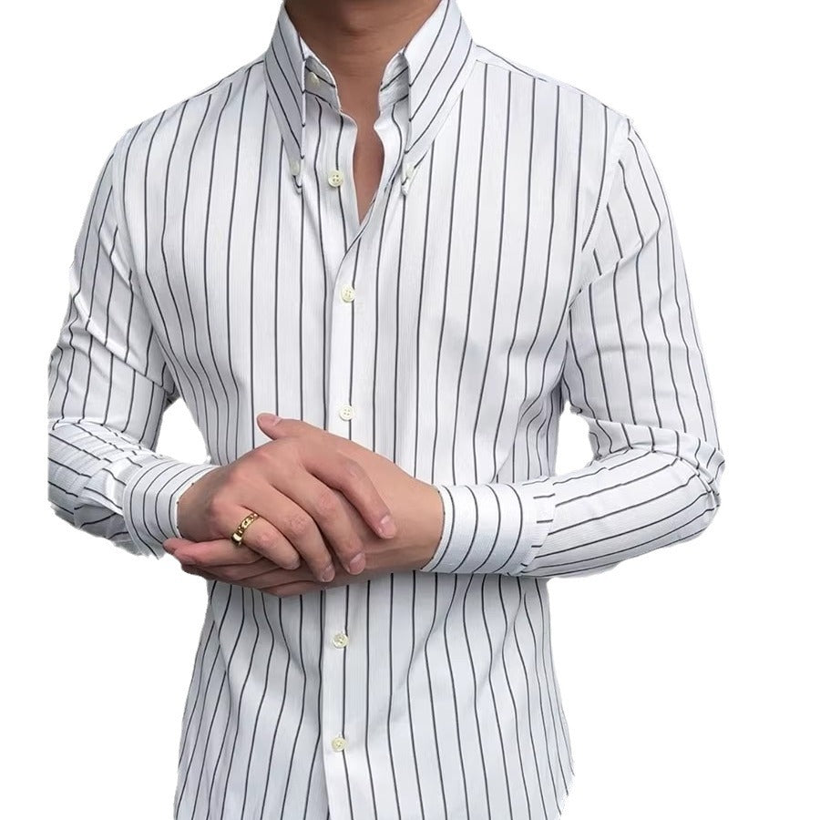 Spring Leisure Business Long Sleeve Striped Shirts