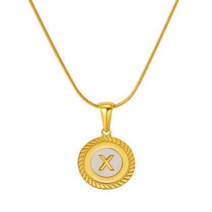 26 Letter Pendant 18K Steel Necklaces