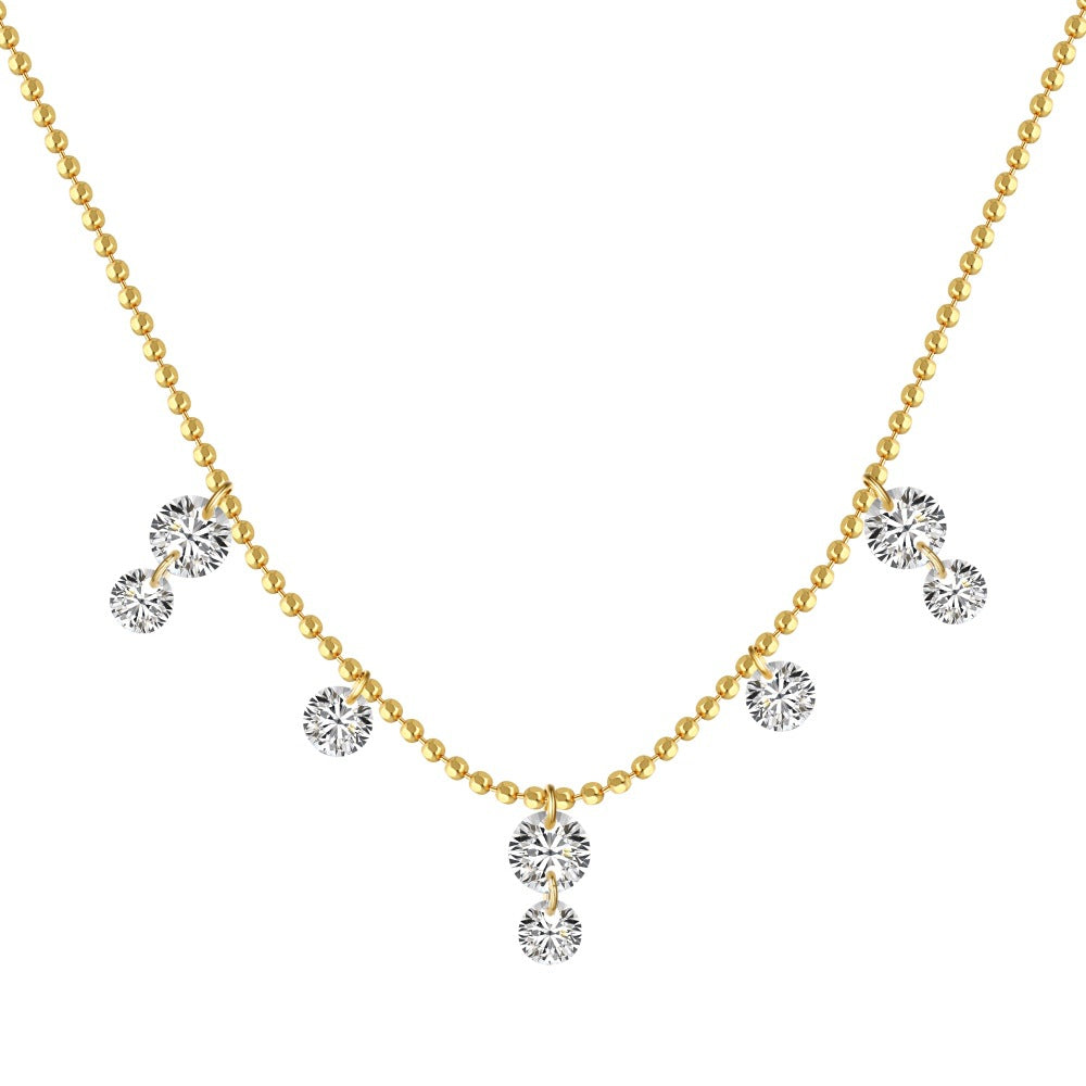 Round Zircon Sparkling Star Pendant Necklaces