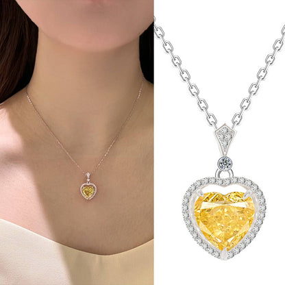 Yellow Diamond Sterling Silver Necklace For Girls