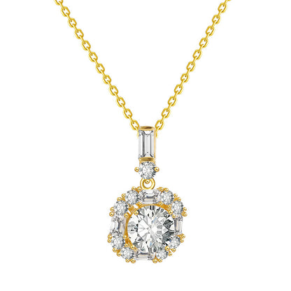 Geometric Round Zircon Necklace