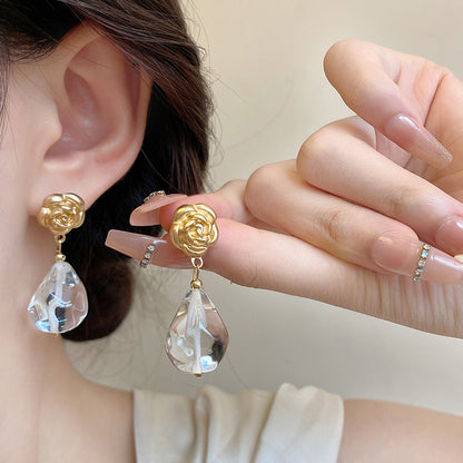 Water Drop Resin Stud Earrings