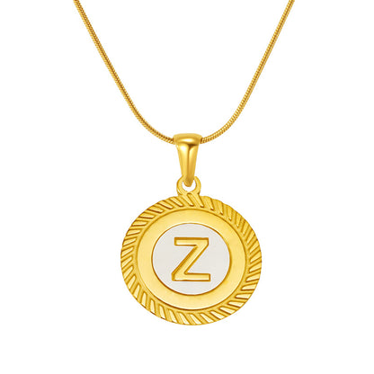 26 Letter Pendant 18K Steel Necklaces