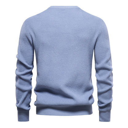 Striped Stitching Long Sleeve Men's Knitwear