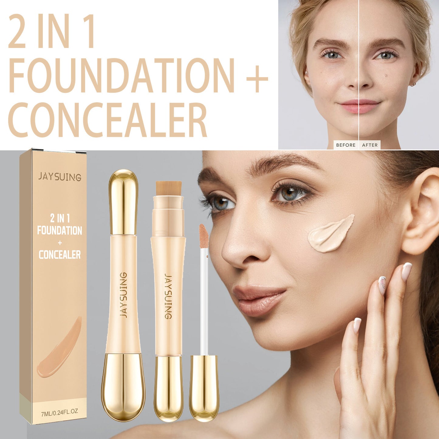 Langanhaltendes Make-up, unsichtbarer Poren-Flüssig-Concealer