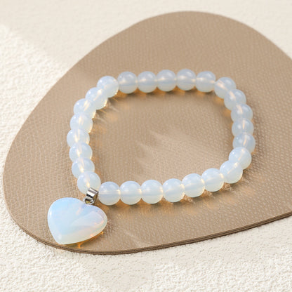 Crystal Agate Heart Bracelet Semi-precious Stone