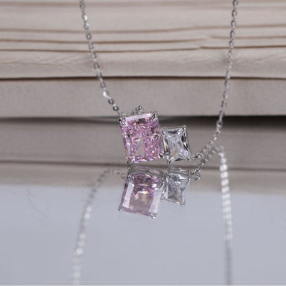 S925 Geometric Ice Cut Zircon Necklace Advanced