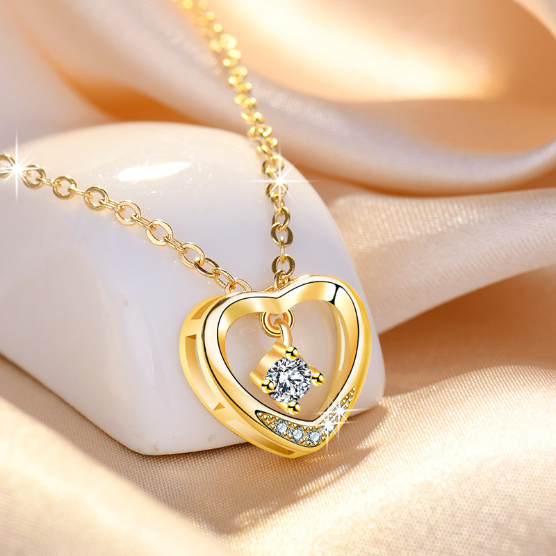 Heart-shaped Hollow Pendant Necklaces