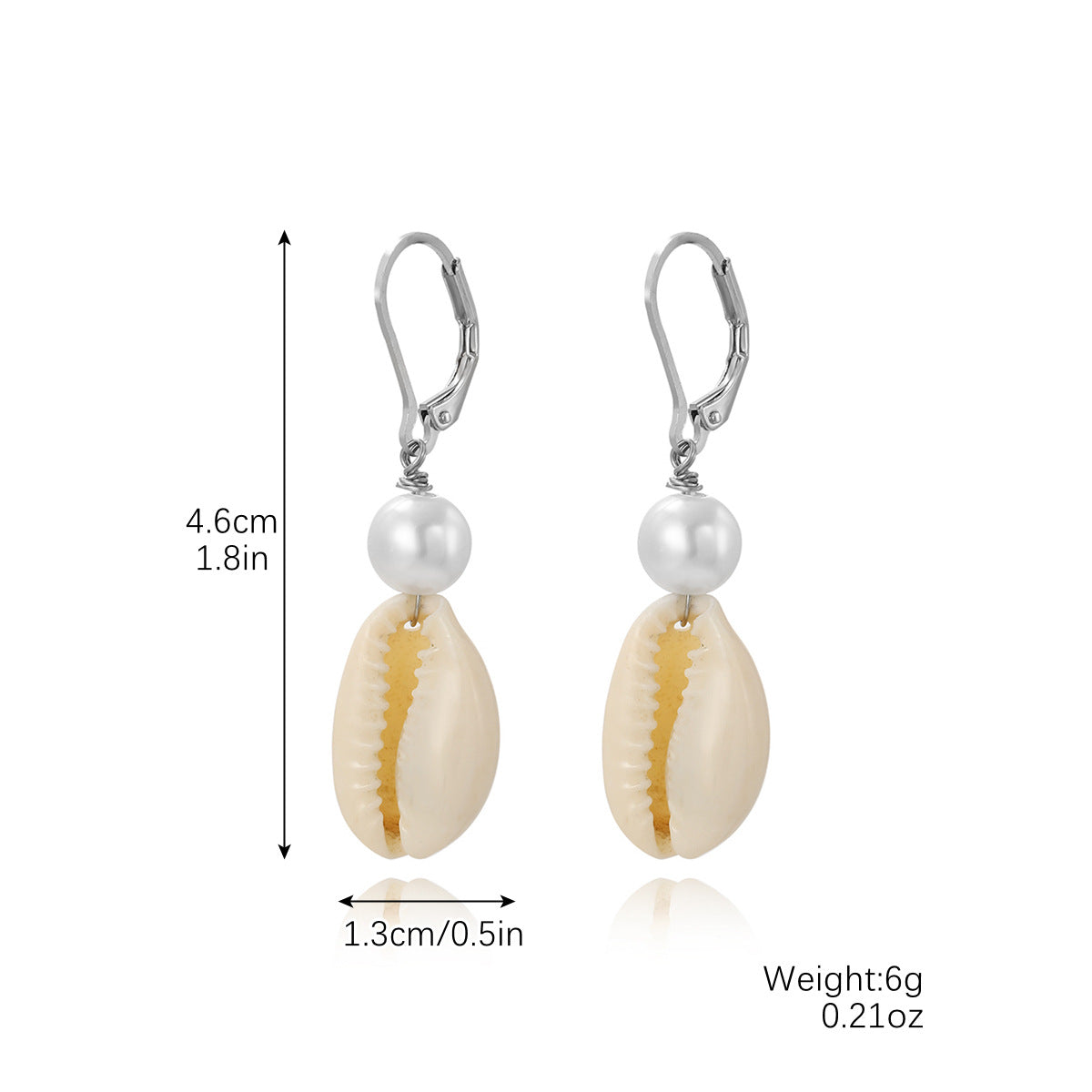 Marine Shell Earrings Natural Pearl