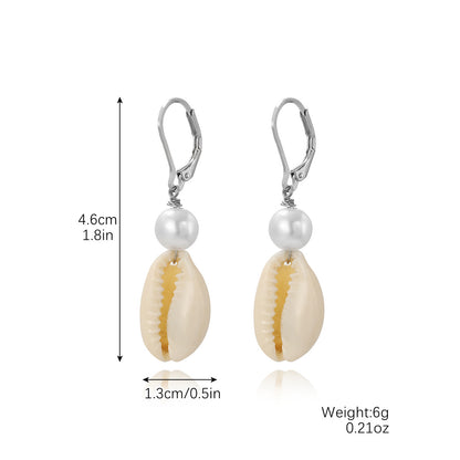 Marine Shell Earrings Natural Pearl