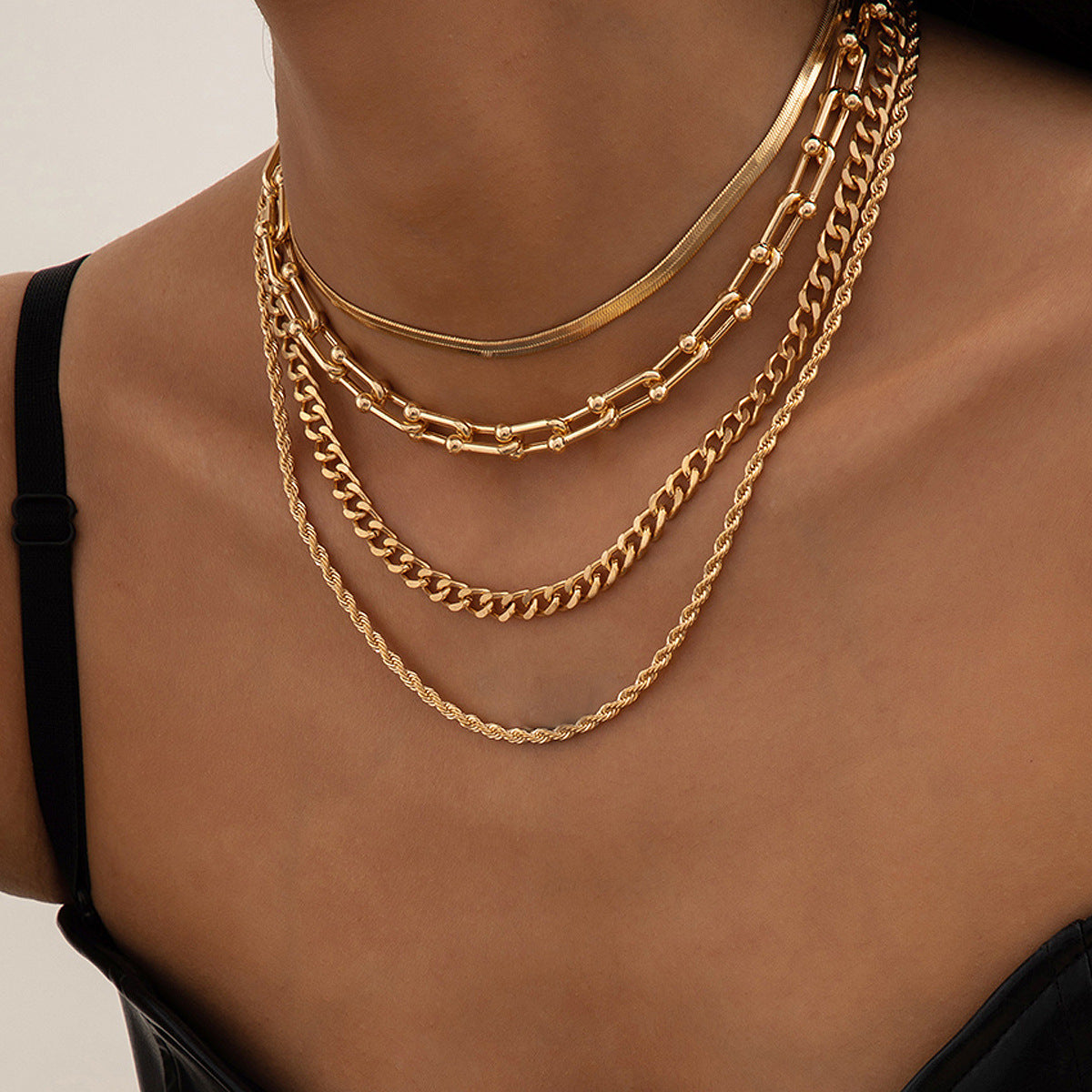 Snake Bone Box Chain Necklaces