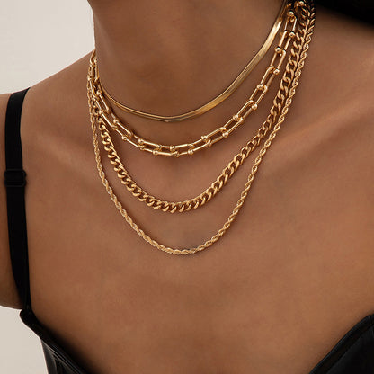 Snake Bone Box Chain Necklaces