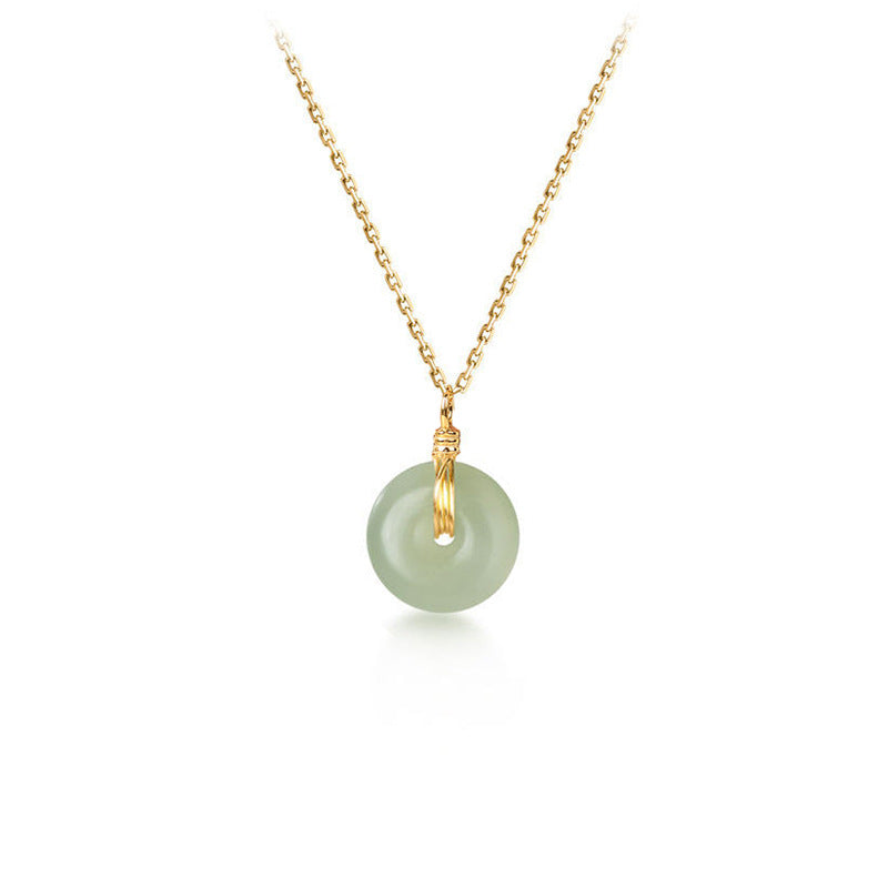 Round Jade Pendant Temperament Clavicle Chain