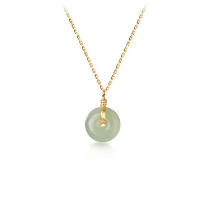 Round Jade Pendant Temperament Clavicle Chain