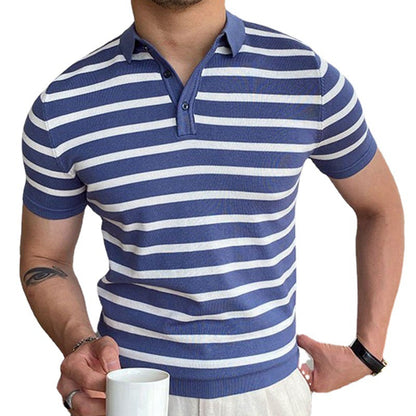 Blau gestreifte Poloshirts für Herren