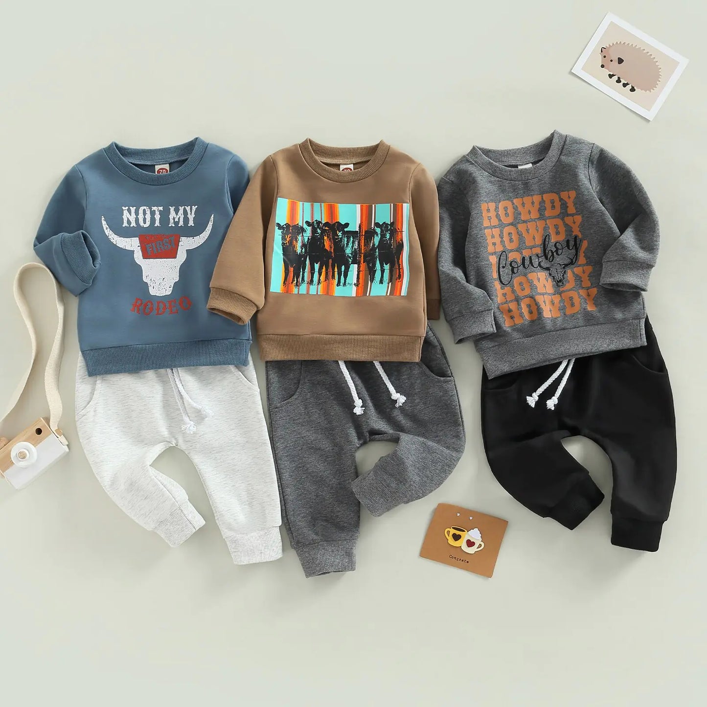 Baby-Sets mit Kuhkopf-Print