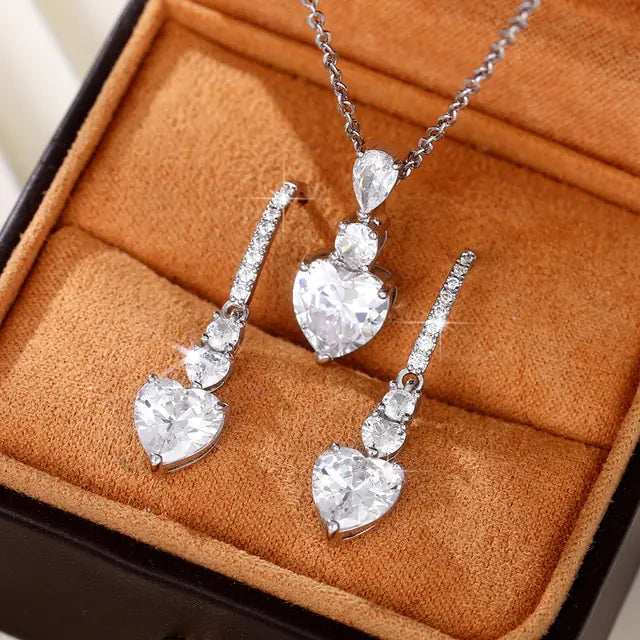 Heart Crystal Jewelry Sets