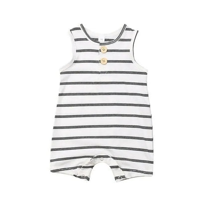 Gestreifter Baby-Strampler: Ärmelloses Sommer-Outfit