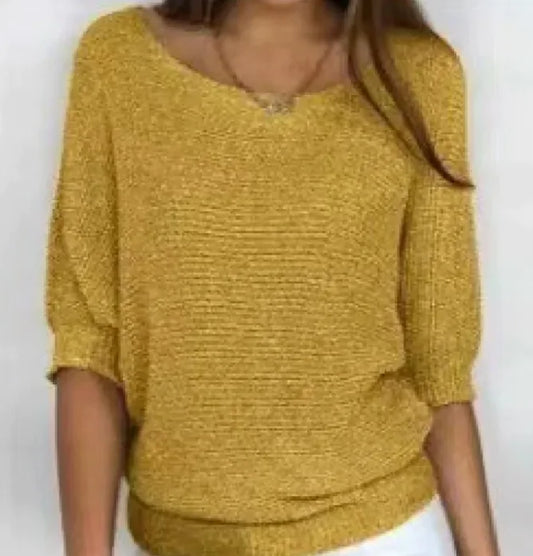 Round neck solid color sweaters