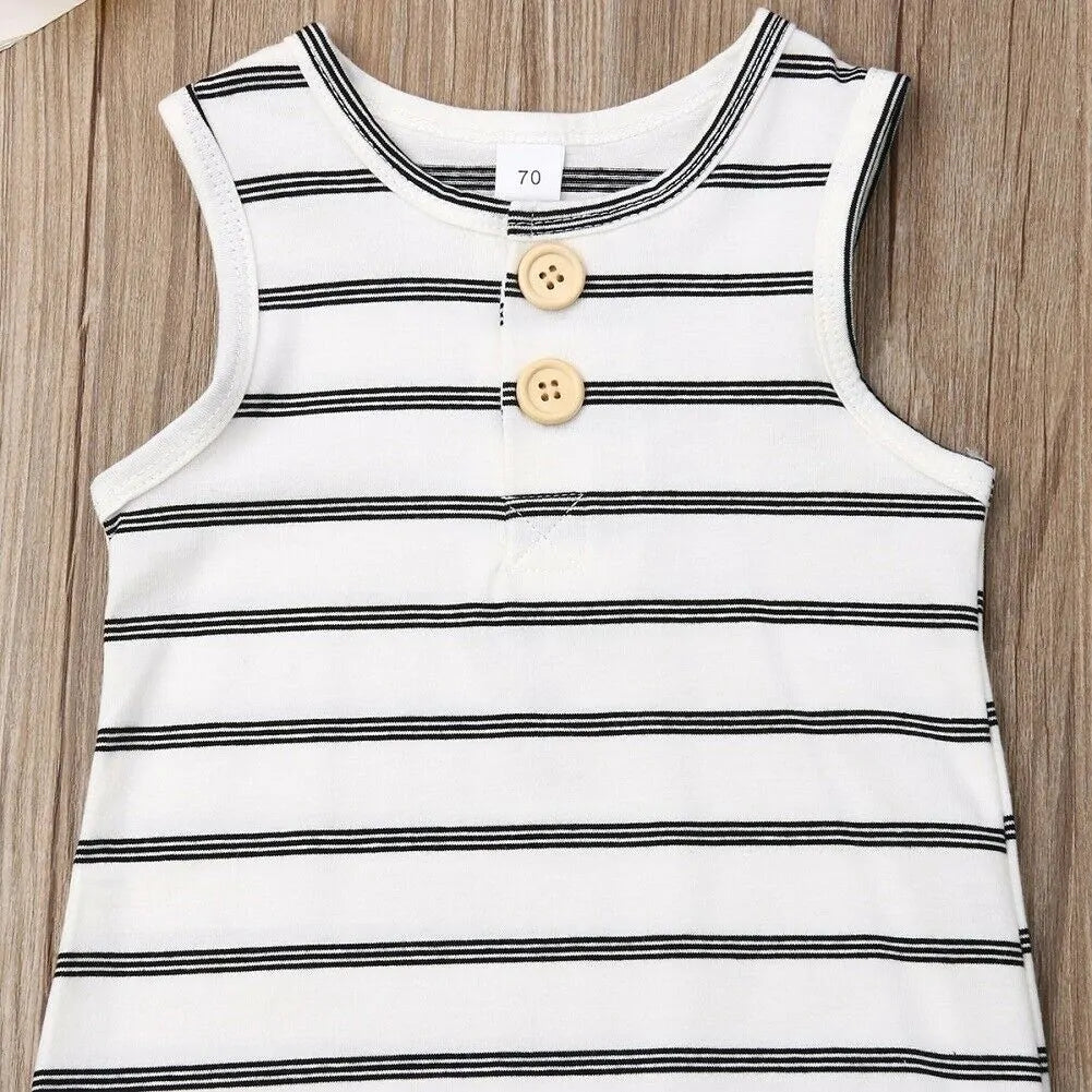 Baby Striped Romper: Sleeveless Summer Outfits