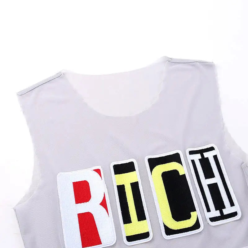 Feeling Rich Embroidered Cropped Tank Tops