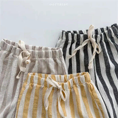 Vintage Linen Cotton Stripe Pants