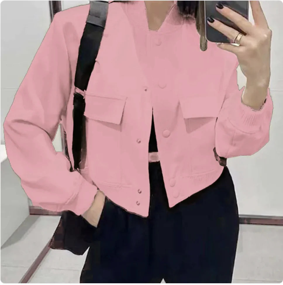 Casual Stand-Collar Button Jackets