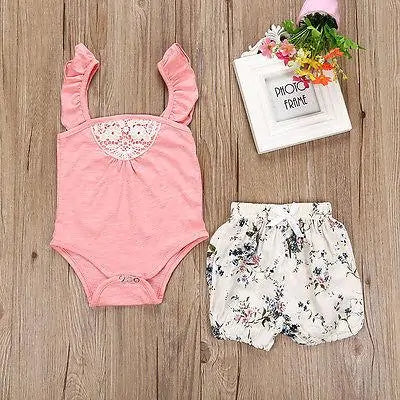 Toddler Baby Girls Sleeveless Lace Romper Outfits