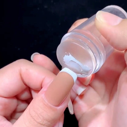 Clear Silicone V-Line French Edge Smile Turn Stamp for Nails