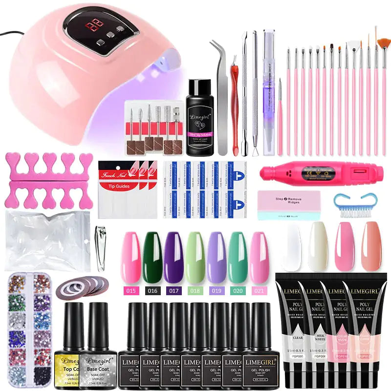 Kit de gel de uñas Poly con lámpara UV de 54W