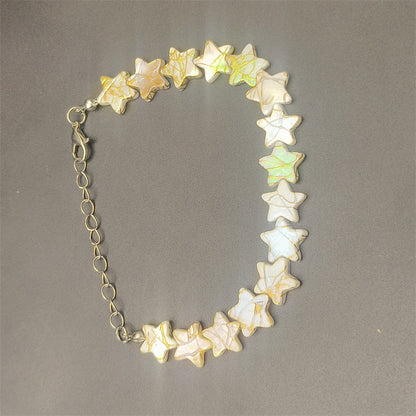 Exquisite Natural Shell Five-pointed Star Hand-woven Beads Bracelet