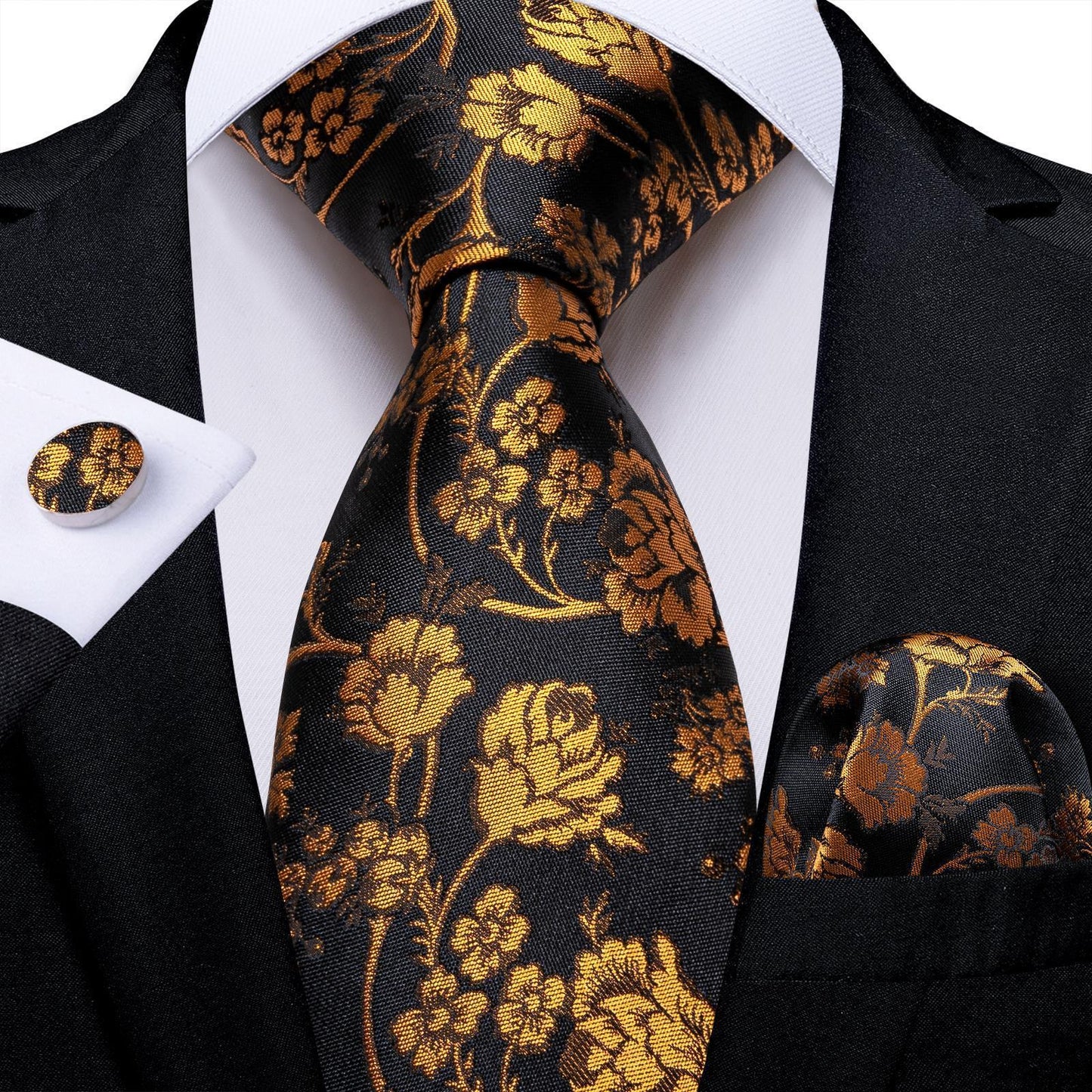 Neckties Luxury Black And Gold