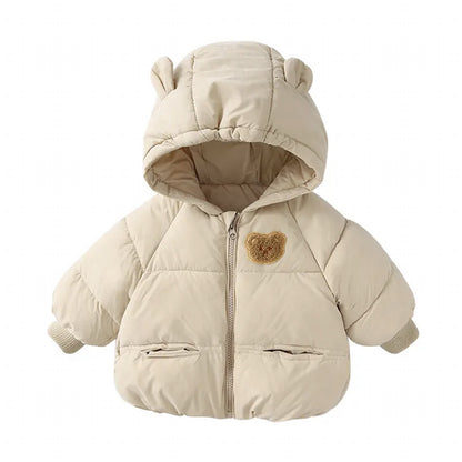 Winter Cotton-padded Jacket with Bear