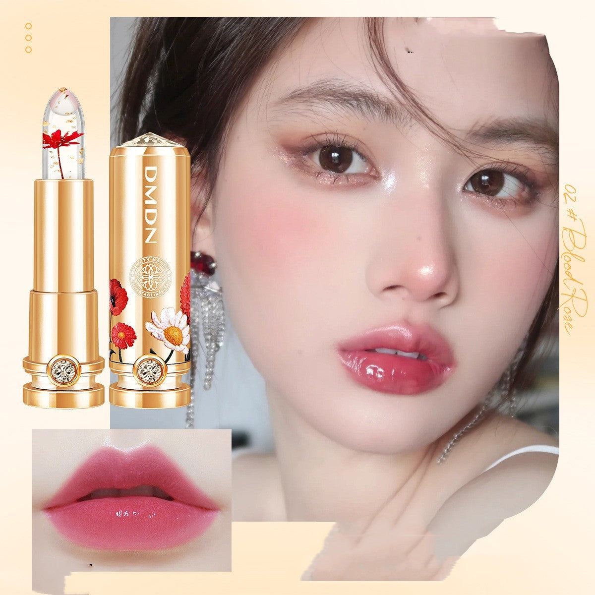 Crystal Petal Gold Foil Temperature Change Lipstick