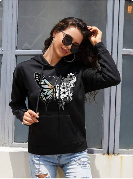 Love Pattern Printed Pullovers College Style