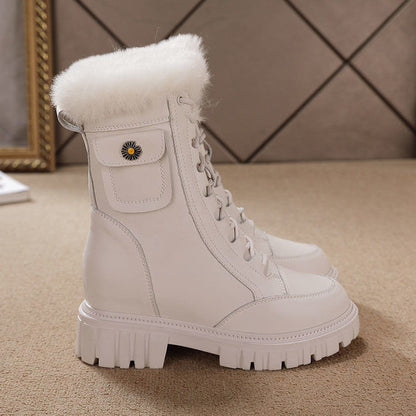 Snow Boots Non Slip Thick Bottom Fleece-lined