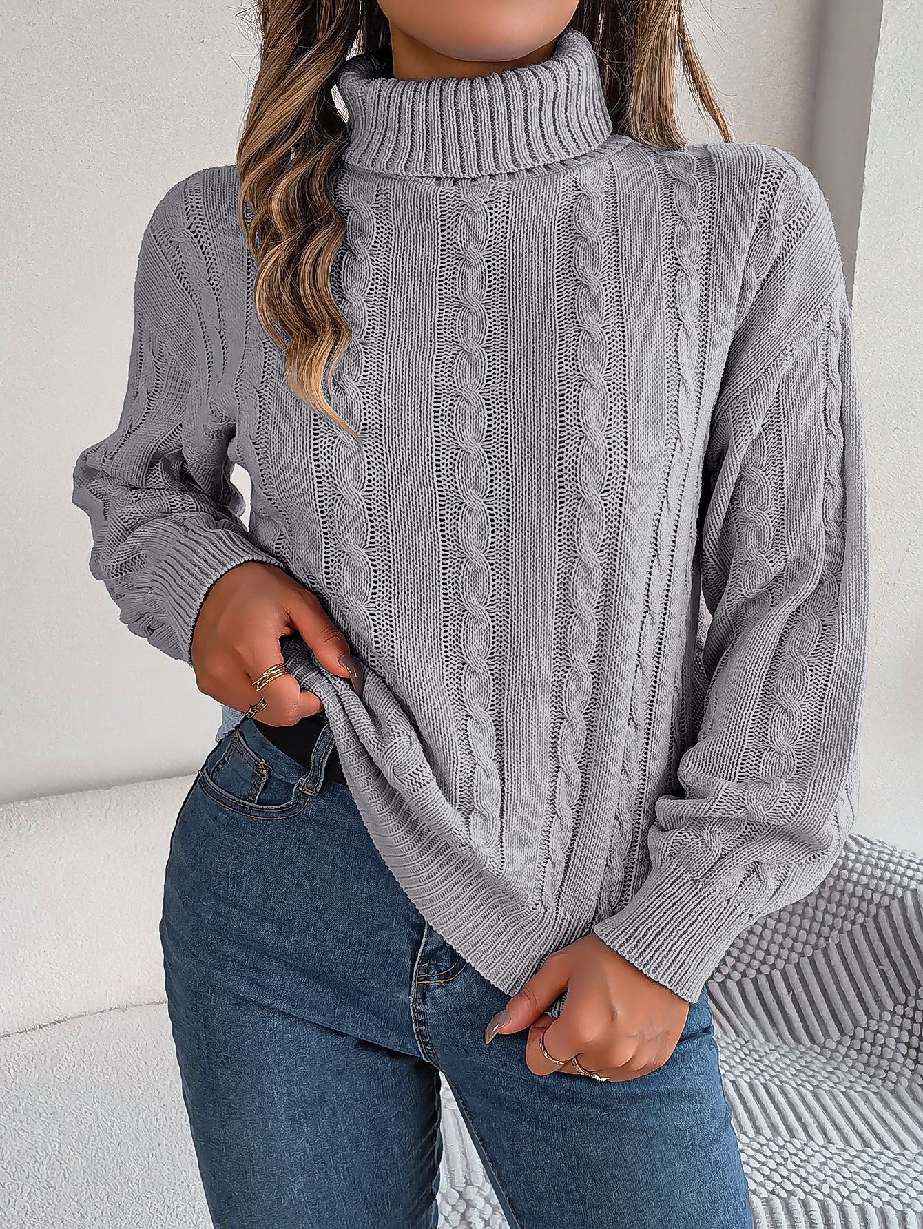 Casual Long Sleeve Turtleneck Sweaters