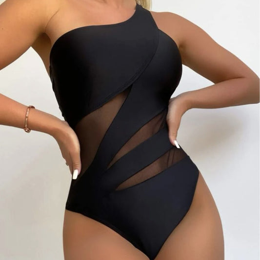 Solid Color One-piece Swimsuit Bikini