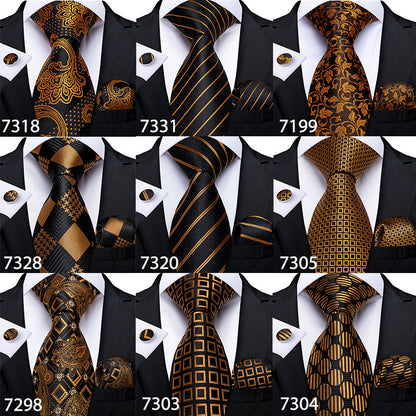 Neckties Luxury Black And Gold