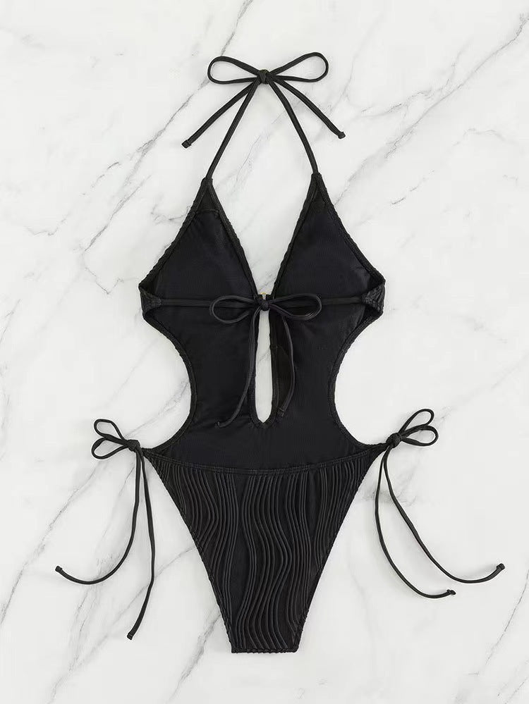 Women's Lace Up Triangle Bikini Swimsuit