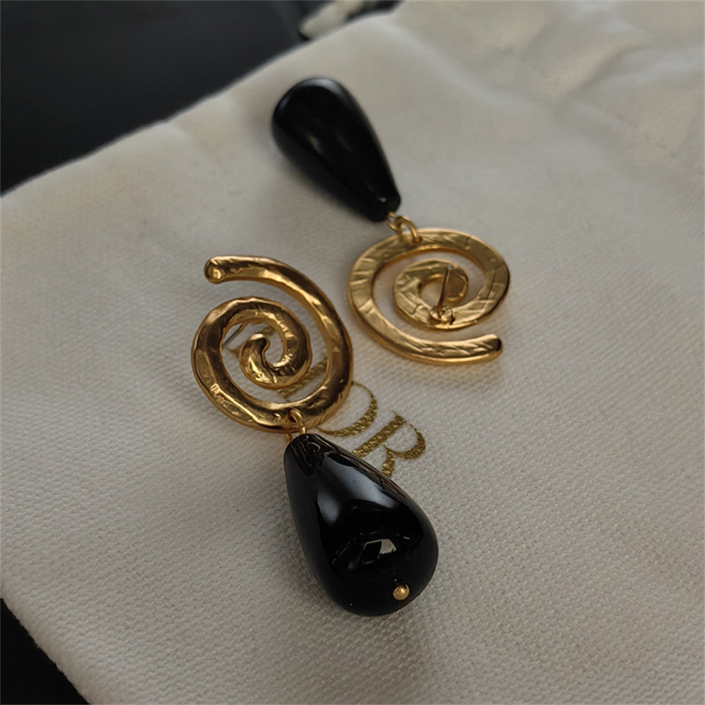 Obsidian Drop Earrings