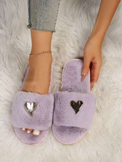 Fluffy Flat Home Cotton Slippers