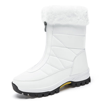 Waterproof Snow Boots Mid-calf Front Zipper