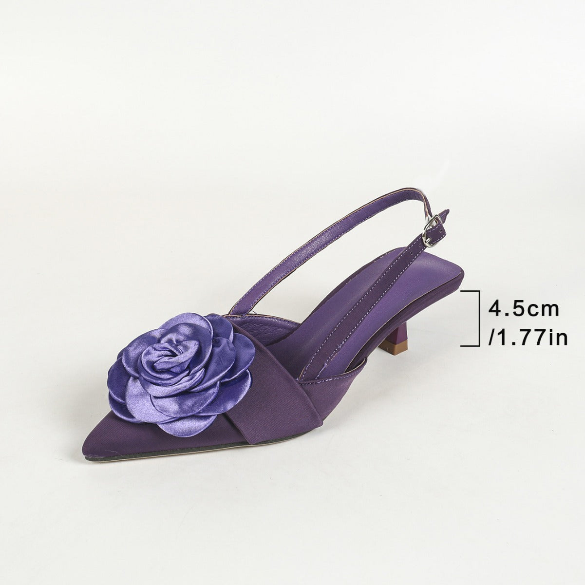 Flower Decoration Kitten Heel Shoes