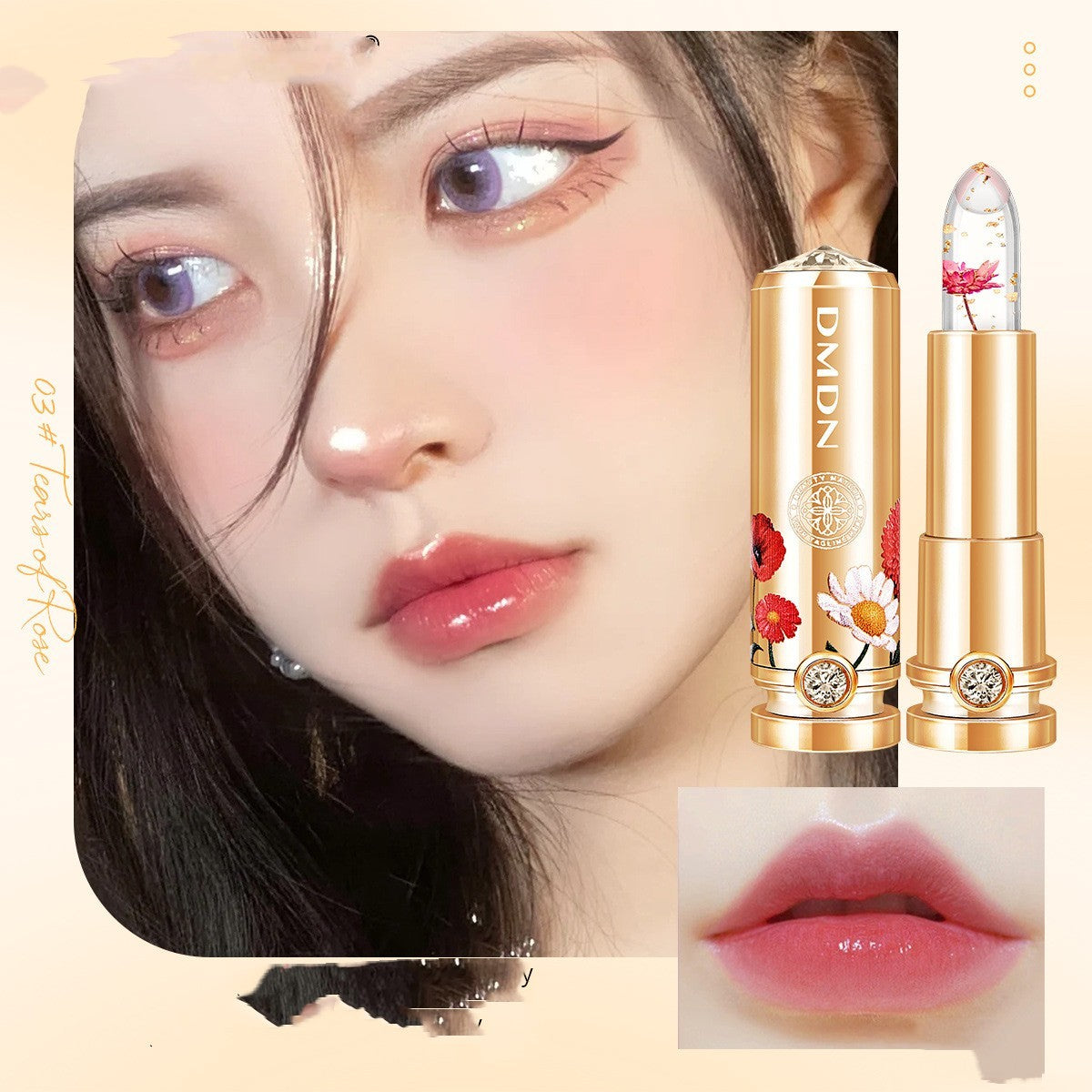 Crystal Petal Gold Foil Temperature Change Lipstick