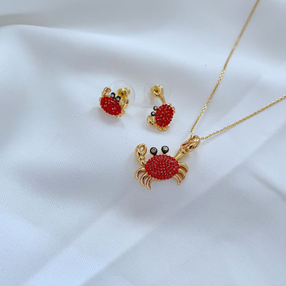 Cute Little Crab Shape Stud Earrings or Necklaces