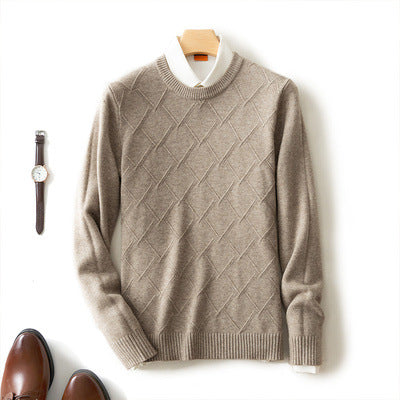 Men's Thick Loose Pullover Round Neck Cashmere Sweaters