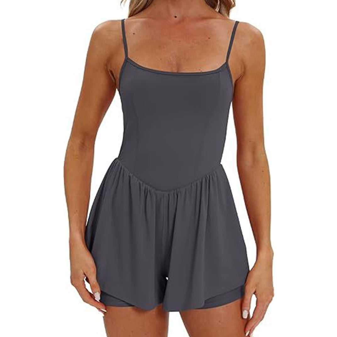 Sleeveless Spaghetti Strap Shorts Jumpsuits